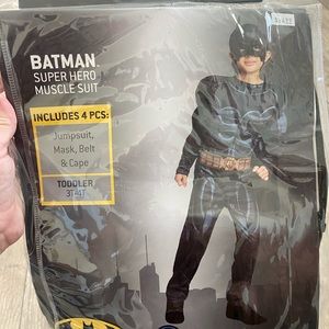 NWT Batman Superhero Muscle Suit Costume Toddler S. 3-4T